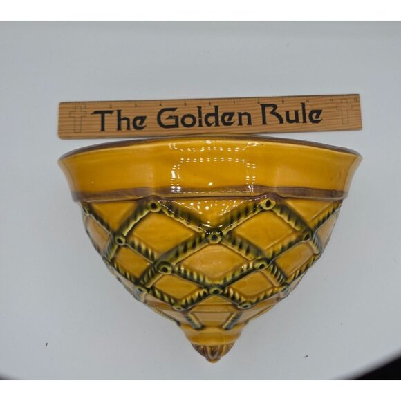 Tuscan Gold Made in Italy Ceramic Wall Art/ Planter  Sconce Rare - Picture 4 of 5